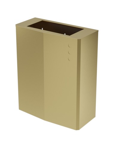Poubelle murale acier inoxydable AISI 304 PVD or satiné, avec couvercle supérieur ouvert amovible 23 l