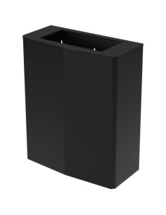 Poubelle murale acier inoxydable AISI 304 noire, avec couvercle supérieur ouvert amovible 23 l