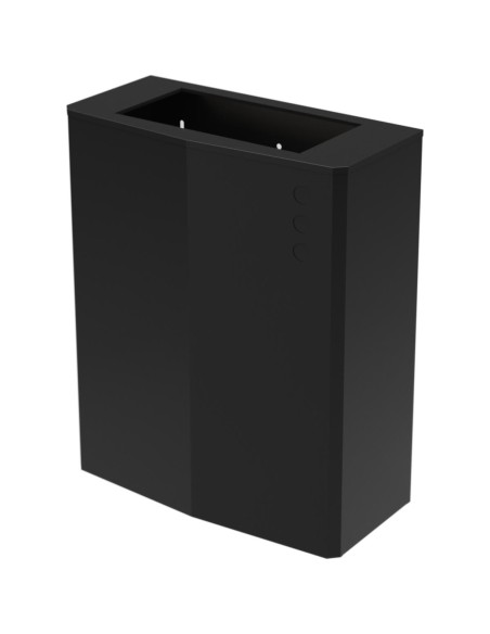 Poubelle murale acier inoxydable AISI 304 noire, avec couvercle supérieur ouvert amovible 23 l