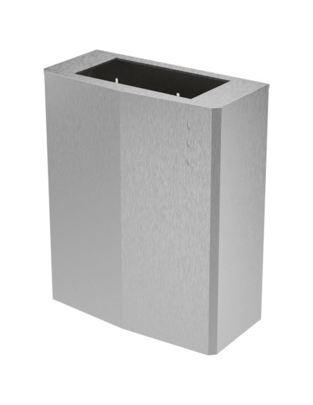 Poubelle murale en ACIER INOXYDABLE  AISI 304 sati né, avec couvercle 23 l