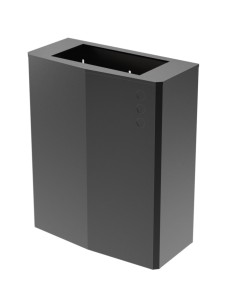 Poubelle murale acier inoxydable AISI 304 PVD Gun metal, avec couvercle supérieur ouvert amovible 23 l