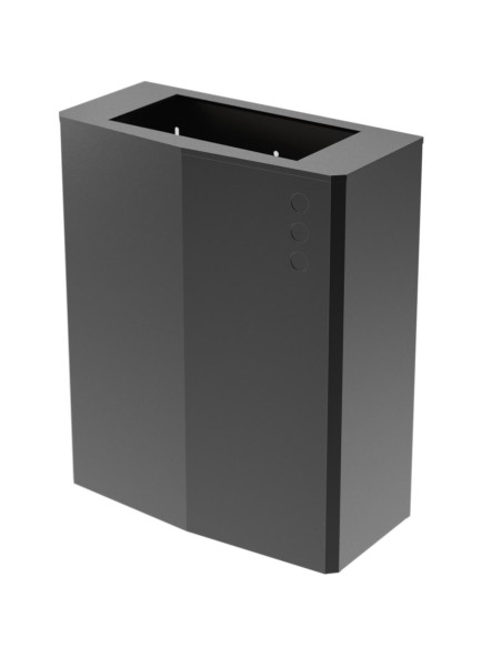 Poubelle murale acier inoxydable AISI 304 PVD Gun metal, avec couvercle supérieur ouvert amovible 23 l