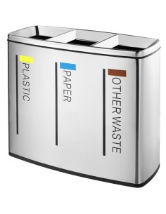 Poubelle grande capacité recyclage trois seaux 30  l Satiné
