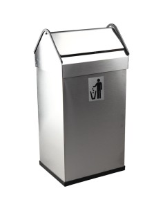 Poubelle en ACIER INOXYDABLE satiné avec couvercle  à bascule 40 l