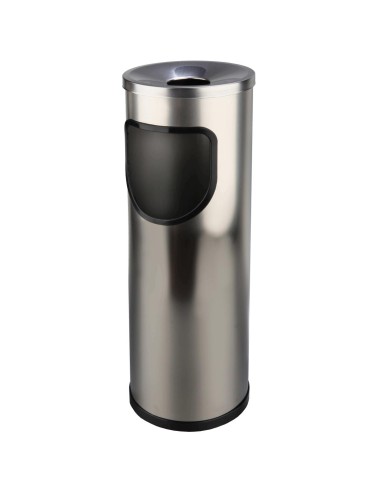 Poubelle cendrier en ACIER INOXYDABLE satiné 24 l