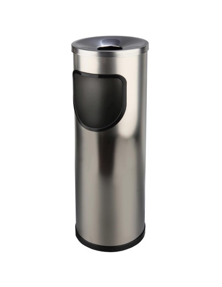 Poubelle cendrier en ACIER INOXYDABLE satiné 24 l