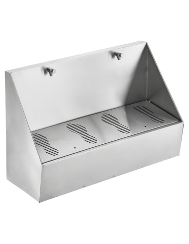 Lave-pieds collectif pour 2 utilisateurs acier inoxydable AISI 304 finition satinée
