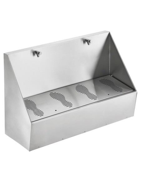 Lave-pieds collectif pour 2 utilisateurs acier inoxydable AISI 304 finition satinée