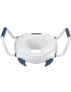 Siège avec réhausseur en POLYPROPYLENE pour toilet tes, avec accoudoirs, sans abattant