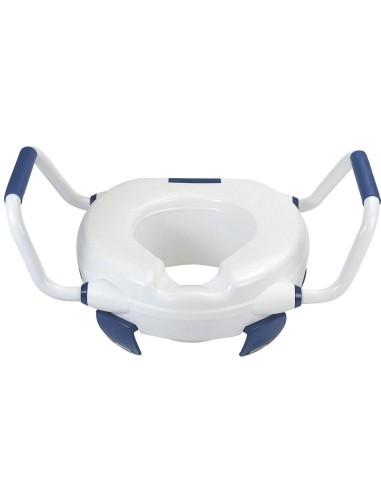 Siège avec réhausseur en POLYPROPYLENE pour toilet tes, avec accoudoirs, sans abattant