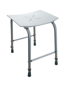 Tabouret pour salle de bain en POLYPROPILÈNE blanc  et pieds réglables