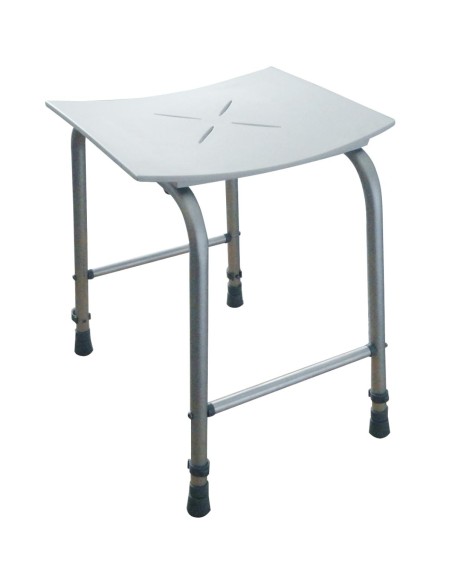 Tabouret pour salle de bain en POLYPROPILÈNE blanc  et pieds réglables