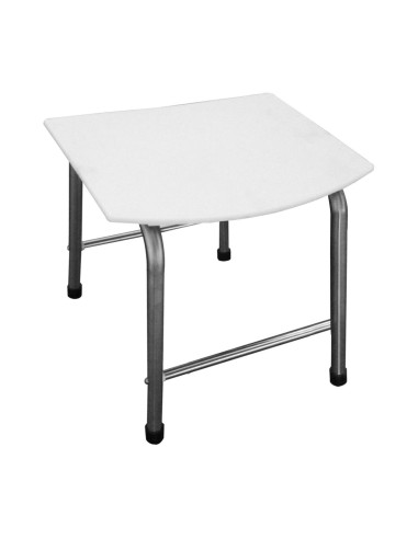 Tabouret pour salle de bain en POLYPROPILÈNE blanc  et pieds en ACIER INOXYDABLE
