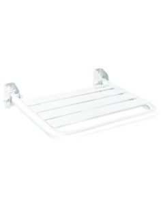 Siège de douche rabattable en acier inoxydable AIS I 304 blanc