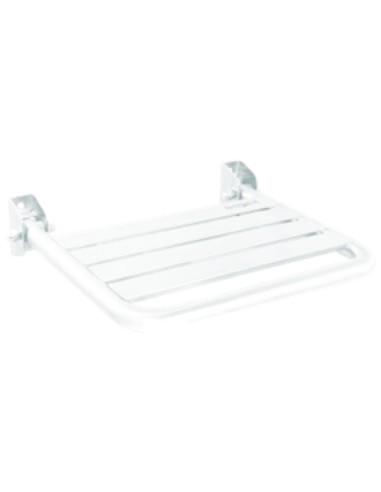 Siège de douche rabattable en acier inoxydable AIS I 304 blanc