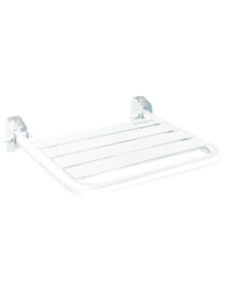 Siège de douche rabattable en acier inoxydable AIS I 304 blanc