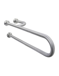 Barre fixe en ACIER INOXYDABLE AISI 304 satiné tri ple support mural