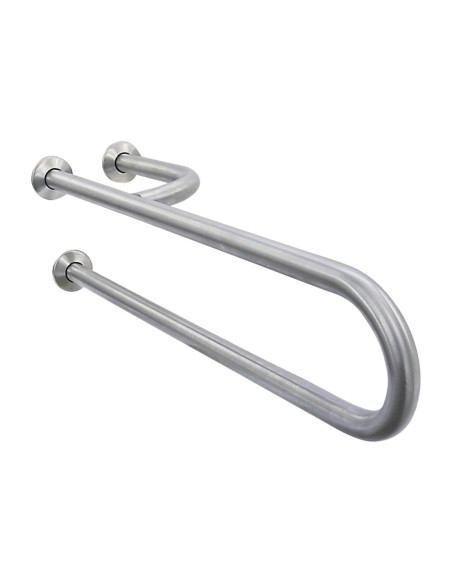 Barre fixe en ACIER INOXYDABLE AISI 304 satiné tri ple support mural