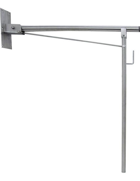 Barre rabattable en ACIER INOXYDABLE AISI 304 bril lant avec support au sol