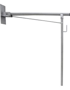 Barre rabattable en ACIER INOXYDABLE AISI 304 blan c avec support au sol