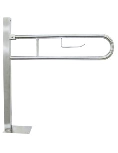 Barre rabattable en ACIER INOXYDABLE AISI 304 bril lant avec ancrage au sol