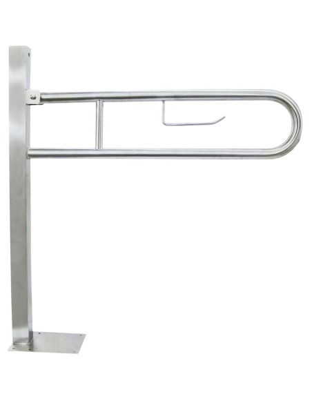 Barre rabattable en ACIER INOXYDABLE AISI 304 bril lant avec ancrage au sol
