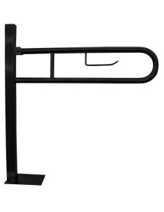 Barre rabattable en ACIER INOXYDABLE AISI 304 noir mate avec ancrage au sol