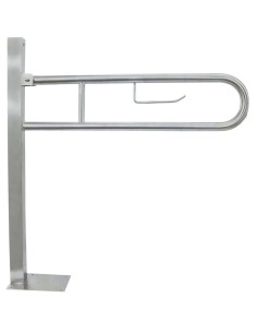 Barre de douche rabattable en ACIER INOXYDABLE AIS I 304 satiné ancrage au sol
