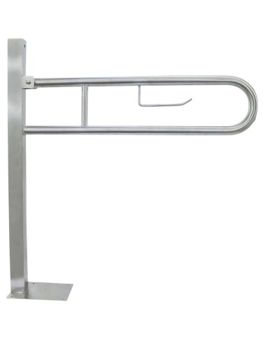 Barre de douche rabattable en ACIER INOXYDABLE AIS I 304 satiné ancrage au sol