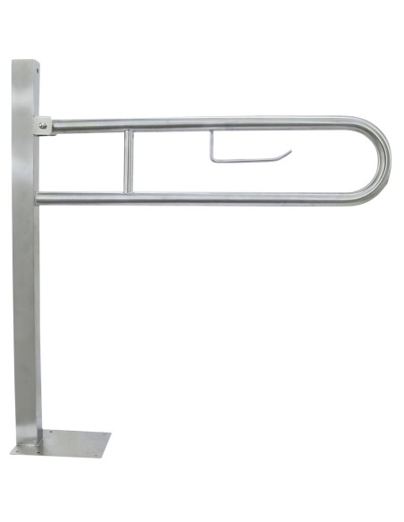 Barre de douche rabattable en ACIER INOXYDABLE AIS I 304 satiné ancrage au sol