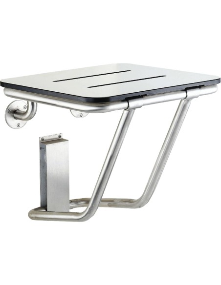 Siège rabattable en ACIER INOXYDABLE AISI 304  ave c table phenolique