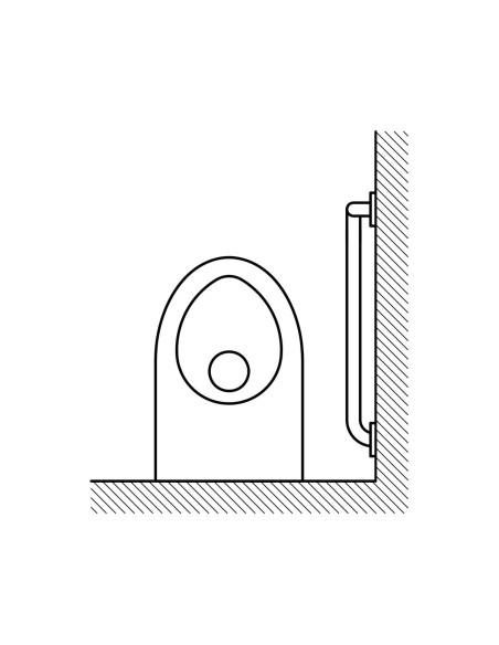 Barre fixe en ACIER INOXYDABLE AISI 304 blanc 90°