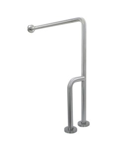 Barre fixe en ACIER INOXYDABLE AISI 304  satiné, t rois points de fixation mur-sol
