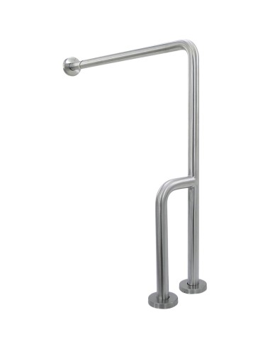 Barre fixe en ACIER INOXYDABLE AISI 304  satiné, t rois points de fixation mur-sol