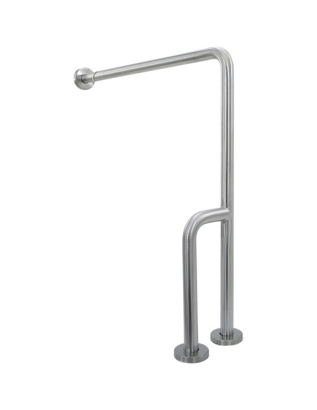 Barre fixe en ACIER INOXYDABLE AISI 304  satiné, t rois points de fixation mur-sol