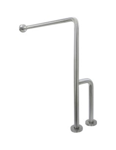 Barre fixe en ACIER INOXYDABLE AISI 304  satiné tr ois points de fixation mur-sol