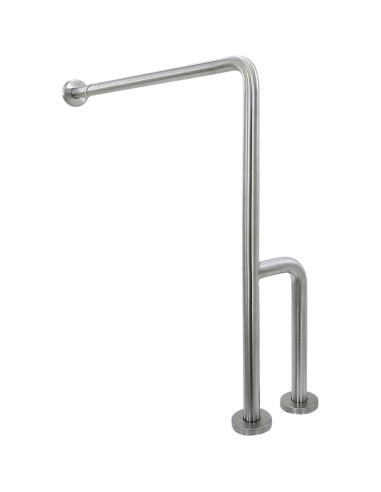 Barre fixe en ACIER INOXYDABLE AISI 304  satiné tr ois points de fixation mur-sol