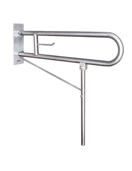 Barre rabattable en ACIER INOXYDABLE AISI 304  bri llant avec support au sol