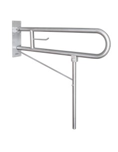 Barre rabattable en ACIER INOXYDABLE AISI 304 sati né, avec support au sol