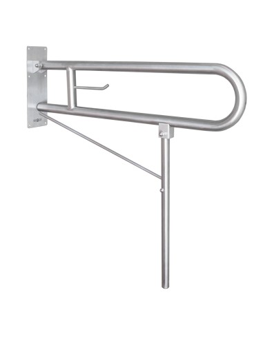 Barre rabattable en ACIER INOXYDABLE AISI 304 sati né, avec support au sol