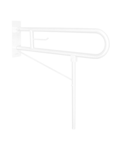 Barre rabattable en ACIER INOXYDABLE AISI 304 blan c avec support au sol