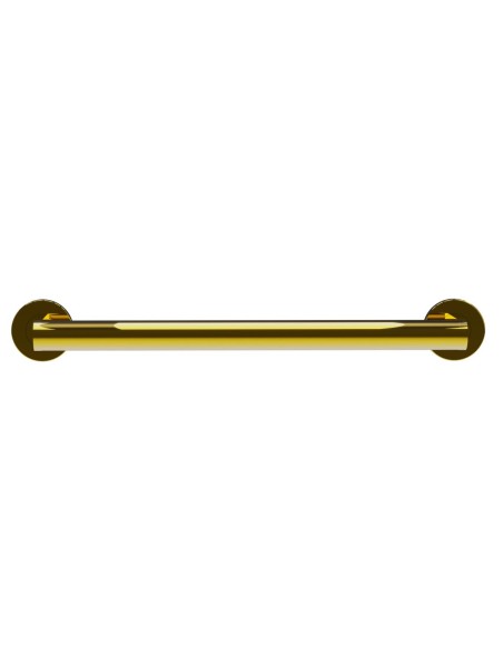 Barre droite avec deux points d’appui en acier inox AISI 304 or brillant PVD, 450 mm