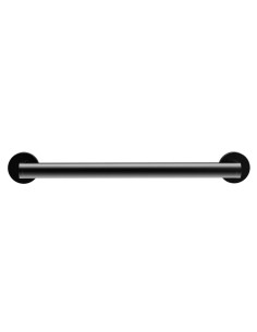Barre droite avec deux points d’appui en acier inox AISI 304 gun metal PVD, 450 mm