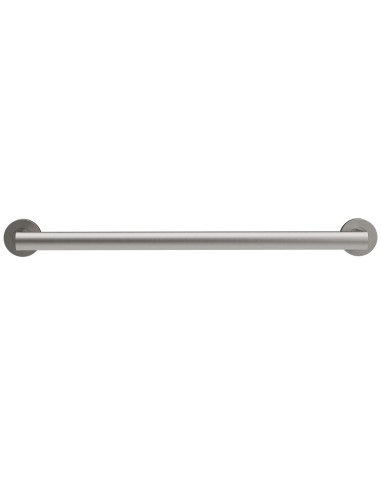Barre droite avec deux points d’appui en acier inox AISI 304 satiné, 600 mm