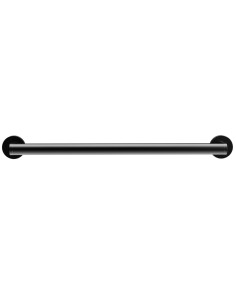 Barre droite avec deux points d’appui en acier inox AISI 304 gun metal PVD, 600 mm
