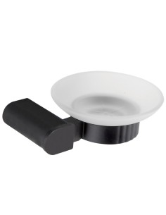Serie CAPRI NOIR - Porte-savon en verre avec suppo rt mural