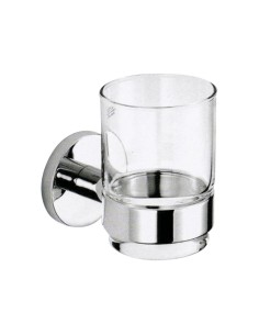 Série SIENA - Porte-brosse à dents en verre avec s upport mural en LAITON chromé