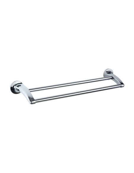 Série HOTEL - Double barre porte-serviette 450 mm  en ZAMAC brillant