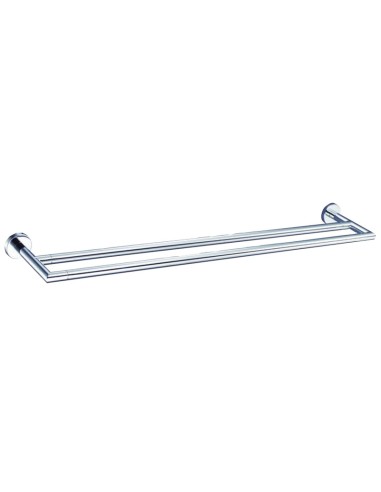 Série LINE - Double barre porte-serviette 450 mm e n ZAMAC brillant