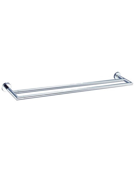 Série LINE - Double barre porte-serviette 450 mm e n ZAMAC brillant